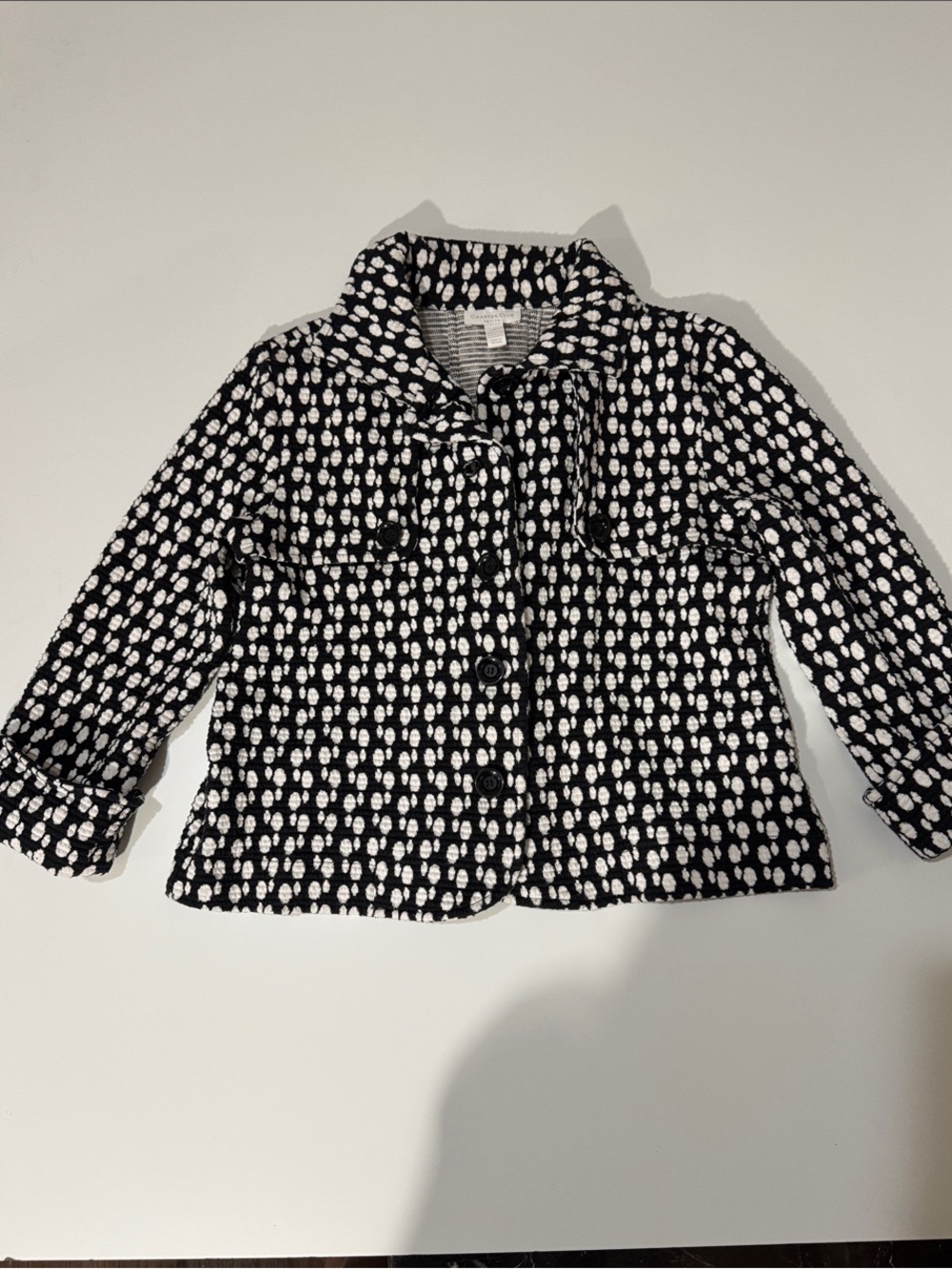 Charter Club Black and White Patterned Kids Jacket